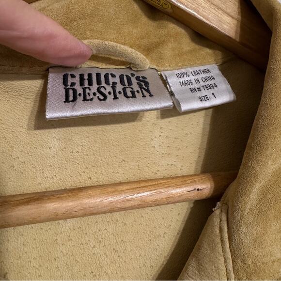 Chico’s Light Brown Suede Blazer Size 1/M - Picture 4 of 8